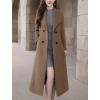 image:imagechouyatou Womens Maxi Long Wool Blend Pea Coat Shawl Collar Double Breasted Winter Trench Coat OvercoatCoffee