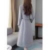 image:imagechouyatou Womens Maxi Long Wool Blend Pea Coat Shawl Collar Double Breasted Winter Trench Coat OvercoatGrey