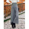 image:imagechouyatou Womens Winter High Waist Wide Leg Wool Blend Palazzo Capri Pants Culottes with PocketsLight Gray