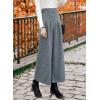 image:imagechouyatou Womens Winter High Waist Wide Leg Wool Blend Palazzo Capri Pants Culottes with PocketsLight Gray