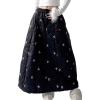 image:imagechouyatou Women Winter Floral Padded ALine Quilted Skirt Elastic Waist Warm Maxi Puffer Insulated SkirtBlack