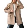 image:imagechouyatou Womens 2025 Fall Winter Double Breasted Wool Coat Mid Long Dressy Casual Pea Coat OvercoatKhaki