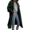 image:imagechouyatou Womens 2025 Winter Business Casual Wool Coat Double Breasted Midi Long Winter Trench CoatGreen