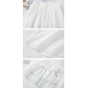 image:imagechouyatou Womens Boho Lace Embroidery Eyelet Swing Skirt High Elastic Waist Ruffle Tiered Long SkirtWhite