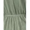 image:imagechouyatou Womens Summer Short Sleeve Cotton Dress V Neck Bowknot A Line Flare Midi Dress with PocketsGreen