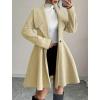 image:imageCHOUYATOU Womens Elegant Double Breasted Wool Coat Notched Lapel Mid Long Pea Coat OvercoatApricot