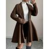 image:imageCHOUYATOU Womens Elegant Double Breasted Wool Coat Notched Lapel Mid Long Pea Coat OvercoatCoffee Brown