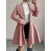 image:imageCHOUYATOU Womens Elegant Double Breasted Wool Coat Notched Lapel Mid Long Pea Coat OvercoatPink