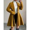 image:imageCHOUYATOU Womens Elegant Double Breasted Wool Coat Notched Lapel Mid Long Pea Coat OvercoatYellow