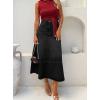 image:imageCHOUYATOU Womens Retro High Waist Jean Skirt Distressed Casual ALine Midi Long Denim Skirt with PocketBlack