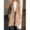 image:imagechouyatou Womens 2025 Winter Double Breasted Wool Coat Dressy Casual Notch Lapel Long Trench CoatCamel