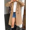 image:imagechouyatou Womens 2025 Winter Double Breasted Wool Coat Dressy Casual Notch Lapel Long Trench CoatCamel