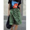 image:imagechouyatou Womens ALine Snake Skin Faux Leather Skirt Y2K Trendy High Waist Animal Print Midi SkirtGreen