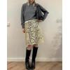 image:imagechouyatou Womens ALine Snake Skin Faux Leather Skirt Y2K Trendy High Waist Animal Print Midi SkirtYellow