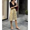 image:imagechouyatou Womens ALine Snake Skin Faux Leather Skirt Y2K Trendy High Waist Animal Print Midi SkirtYellow