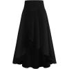 image:imagechouyatou Womens Asymmetrical High Low Ruffle Hem Split Maxi Skirts High Wait Flounce SkirtBlack
