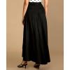 image:imagechouyatou Womens Asymmetrical High Low Ruffle Hem Split Maxi Skirts High Wait Flounce SkirtBlack