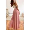 image:imagechouyatou Womens Asymmetrical High Low Ruffle Hem Split Maxi Skirts High Wait Flounce SkirtPink