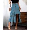 image:imagechouyatou Womens Casual ALine Floune Ruffle Midi Denim Skirt Bodycon Long Fishtail Jean SkirtBlue