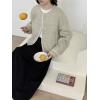 image:imagechouyatou Womens Casual Single Breasted Cropped Wool Coat Dressy Short Trench Pea Coat Overcoat with PocketsLight Green