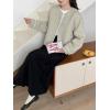 image:imagechouyatou Womens Casual Single Breasted Cropped Wool Coat Dressy Short Trench Pea Coat Overcoat with PocketsLight Green