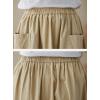 image:imagechouyatou Womens Cute Irregular Ruffle ALine Skirt Casual Elastic Waist Asymmetrical Swing Midi Long SkirtKhaki