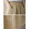 image:imagechouyatou Womens Cute Irregular Ruffle ALine Skirt Casual Elastic Waist Asymmetrical Swing Midi Long SkirtKhaki