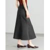 image:imagechouyatou Womens Elegant Denim Mermaid Skirt Western Casual High Waisted A Line Pleated Fishtail Midi Long Jean SkirtBlack Gray