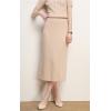image:imagechouyatou Womens Fall Elastic High Waist Midi Rib Knit Skirt Office Work Bodycon Sweater Pencil SkirtApricot