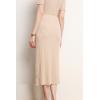 image:imagechouyatou Womens Fall Elastic High Waist Midi Rib Knit Skirt Office Work Bodycon Sweater Pencil SkirtApricot