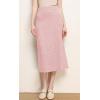 image:imagechouyatou Womens Fall Elastic High Waist Midi Rib Knit Skirt Office Work Bodycon Sweater Pencil SkirtPink