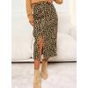 image:imagechouyatou Womens Retro Leopard Print Long Denim Bodycon High Waist Skirt Split Front Jean Pencil SkirtClassic Leopard