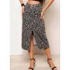image:imagechouyatou Womens Retro Leopard Print Long Denim Bodycon High Waist Skirt Split Front Jean Pencil SkirtGrey Leopard