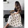 image:imagechouyatou Womens Retro Polka Dot Pleated Skirt High Elastic Waist Flowy Swing Party Midi Long Skirt with PocketsApricot