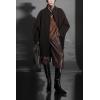 image:imagechouyatou Womens Stand Collar Loose Fit Wool Coat Button Down Dressy Winter Warm Trench Coat OuterwearCoffee