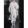 image:imagechouyatou Womens Stand Collar Loose Fit Wool Coat Button Down Dressy Winter Warm Trench Coat OuterwearWhite