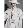 image:imagechouyatou Womens Stand Collar Loose Fit Wool Coat Button Down Dressy Winter Warm Trench Coat OuterwearWhite