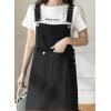 image:imagechouyatou Womens Summer Loose Denim Overall Dress Casual Adjustable Strap ALine Midi Jean DressBlack