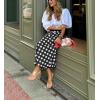image:imagechouyatou Womens Vintage Plaid Checkered A Line Skirt Casual High Waisted Midi Long Skirt with PocketsBlack