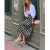 image:imagechouyatou Womens Vintage Plaid Checkered A Line Skirt Casual High Waisted Midi Long Skirt with PocketsBlack