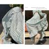 image:imagechouyatou Womens Vintage Plaid Ruffle Skirt High Elastic Waist A Line Swing Pleated Long SkirtGreen