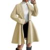 image:imageCHOUYATOU Womens Elegant Double Breasted Wool Coat Notched Lapel Mid Long Pea Coat OvercoatApricot
