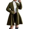 image:imageCHOUYATOU Womens Elegant Double Breasted Wool Coat Notched Lapel Mid Long Pea Coat OvercoatArmy Green