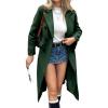 image:imagechouyatou Womens 2025 Winter Double Breasted Wool Coat Dressy Casual Notch Lapel Long Trench CoatGreen