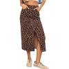 image:imagechouyatou Womens Retro Leopard Print Long Denim Bodycon High Waist Skirt Split Front Jean Pencil SkirtKhaki Leopard