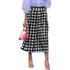 image:imagechouyatou Womens Vintage Plaid Checkered A Line Skirt Casual High Waisted Midi Long Skirt with PocketsBlack