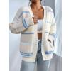image:imagechouyatou Women Fall Lightweight Cardigan Sweater Open Front Casual Oversized Cardigan TopBlue