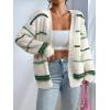 image:imagechouyatou Women Fall Lightweight Cardigan Sweater Open Front Casual Oversized Cardigan TopGreen