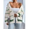 image:imagechouyatou Women Fall Lightweight Cardigan Sweater Open Front Casual Oversized Cardigan TopGreen