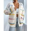 image:imagechouyatou Women Fall Lightweight Cardigan Sweater Open Front Casual Oversized Cardigan TopRainbow
